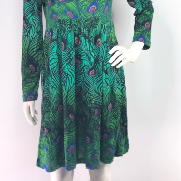 The Pyramid Collection Peacock Feather Dress S - Picture 2 of 8